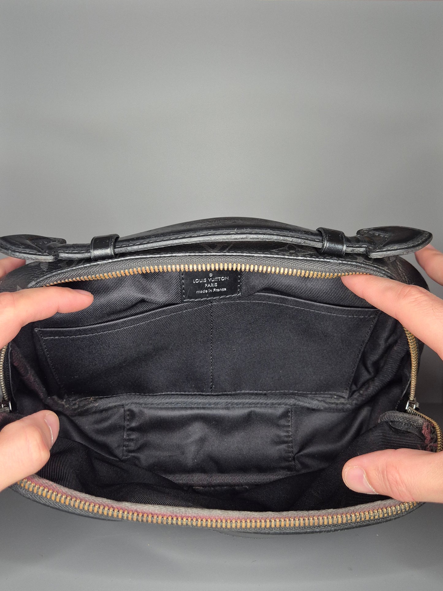 Louis Vuitton Satchel – Black Monogram Taiga Leather