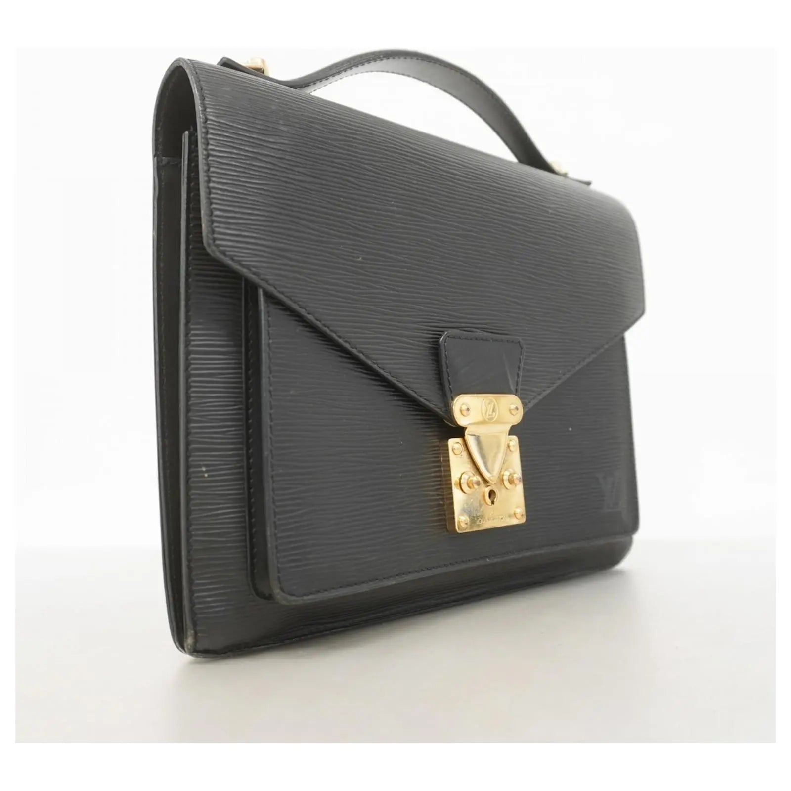 Vue latérale sac Louis Vuitton Monceau noir