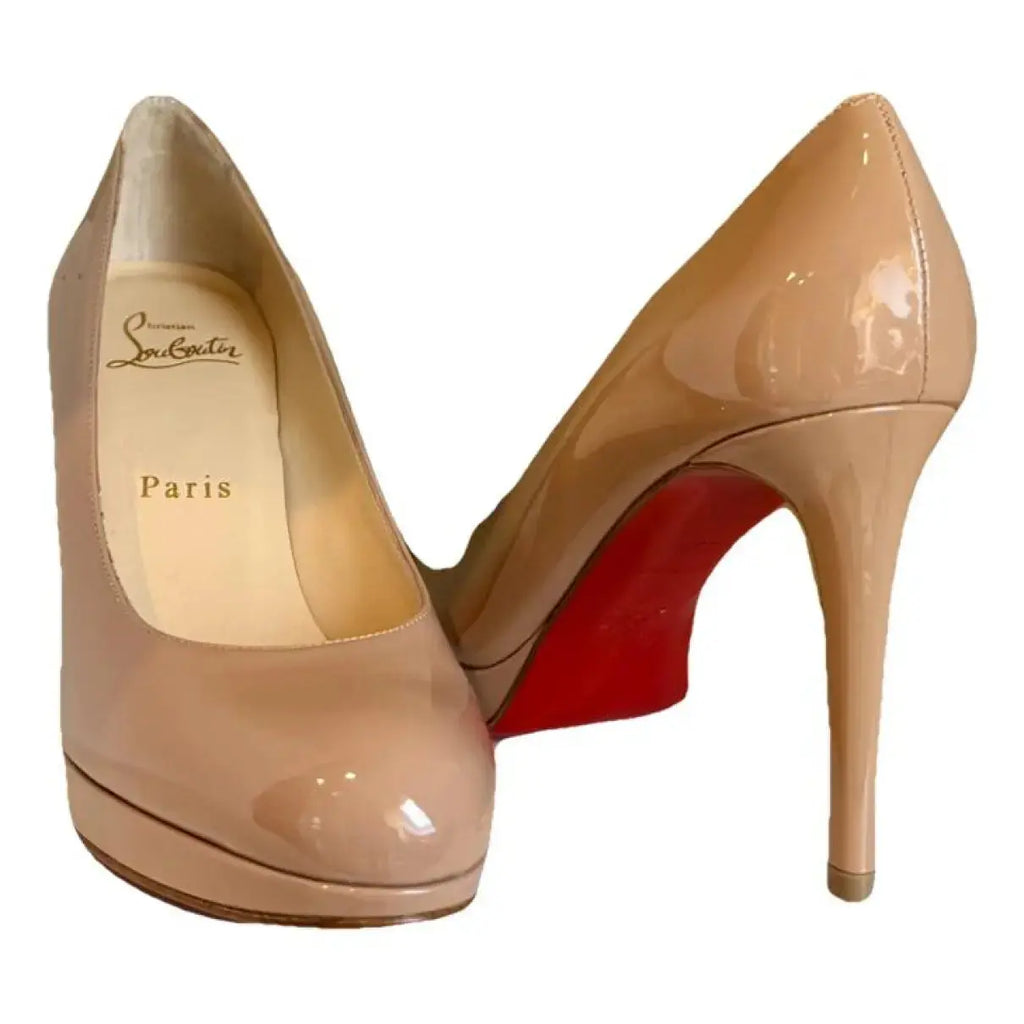 Christian Louboutin 120 Patent Calf - Vernis beige Ma boutique