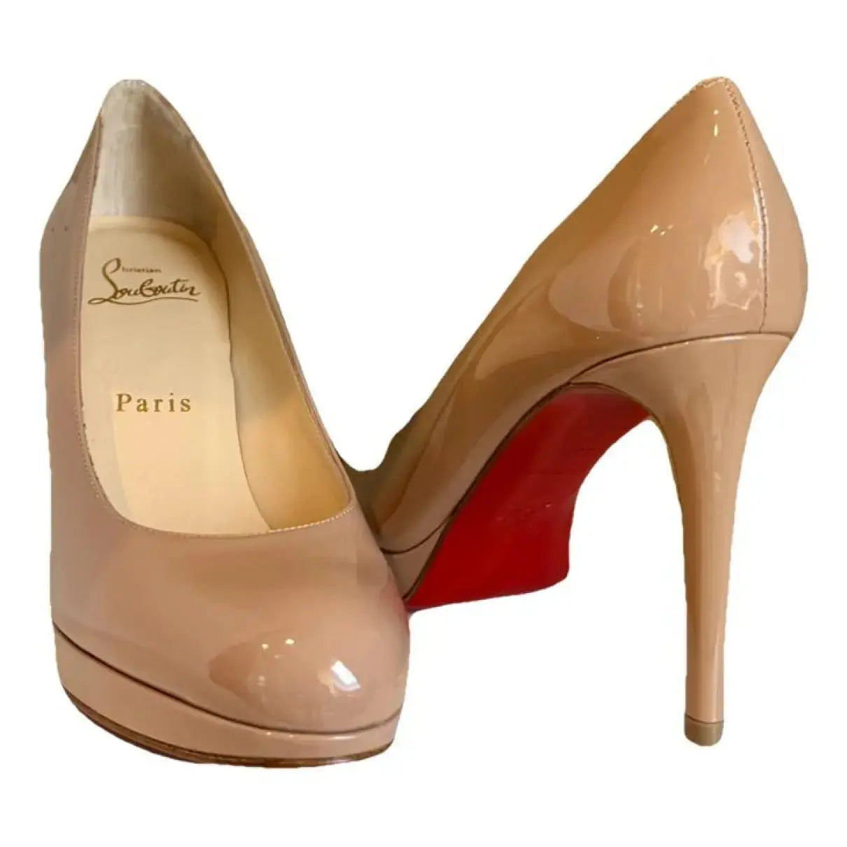 Christian Louboutin 120 Patent Calf - Vernis beige Ma boutique