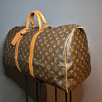 Louis Vuitton Keepall 55 Monogram marron vue 3/4 gauche
