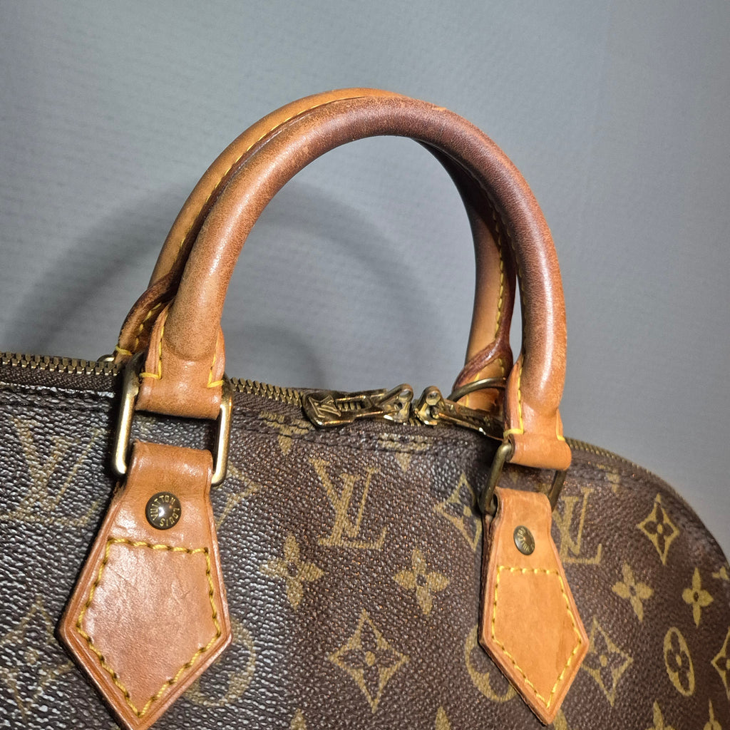 Louis Vuitton Alma  Monogram marron vue anse - poigné cuir naturel 