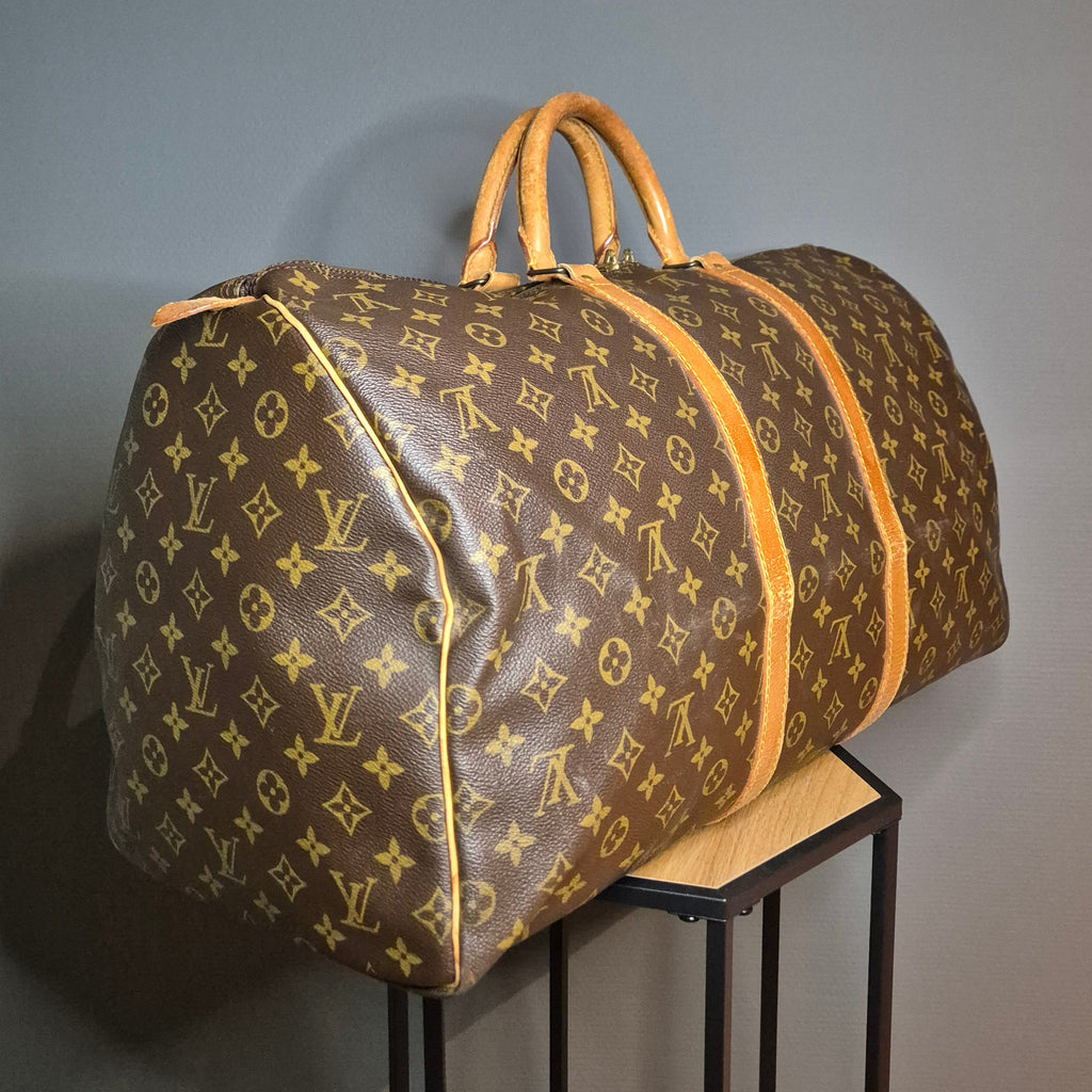 Louis Vuitton Keepall 55 Monogram marron vue 3/4 